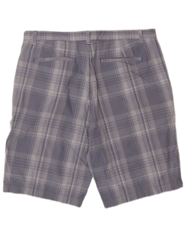CALVIN KLEIN Mens Chino Shorts W34 Large  Blue Check Cotton