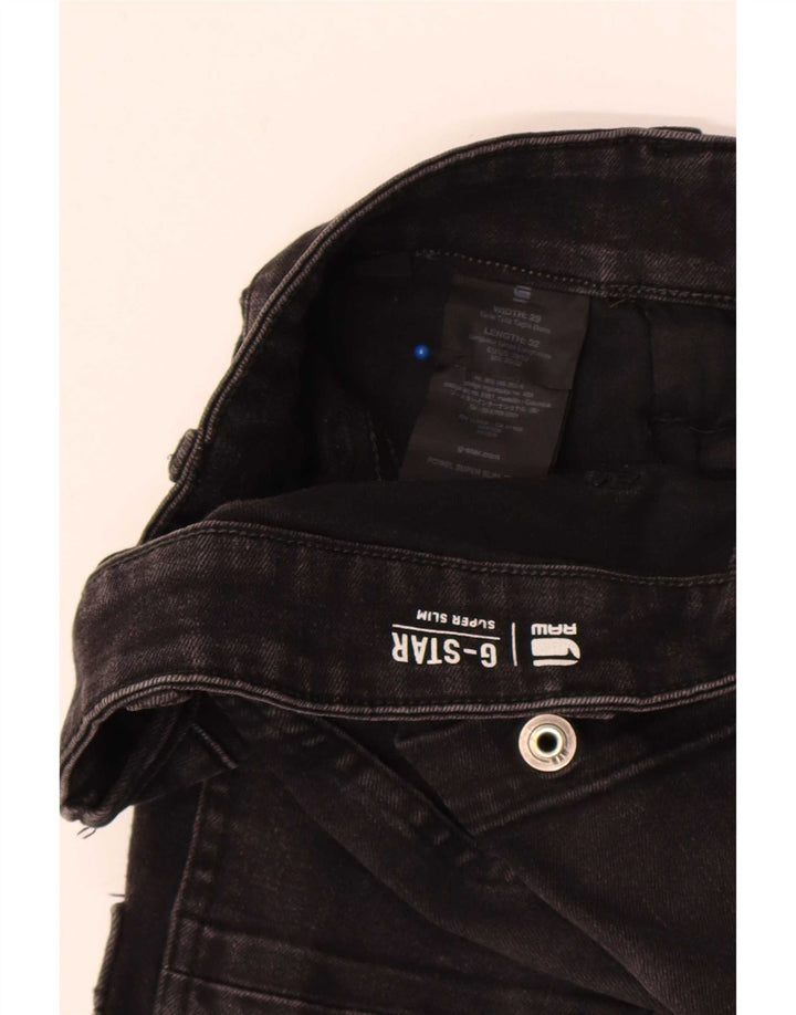 G-Star Womens Powell Cargo Super Slim Jeans W29 L32 Black Cotton