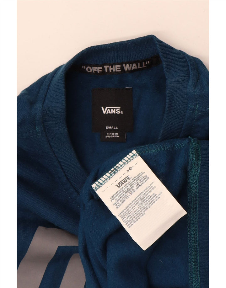 VANS Mens Graphic Sweatshirt Jumper Small Blue Cotton
