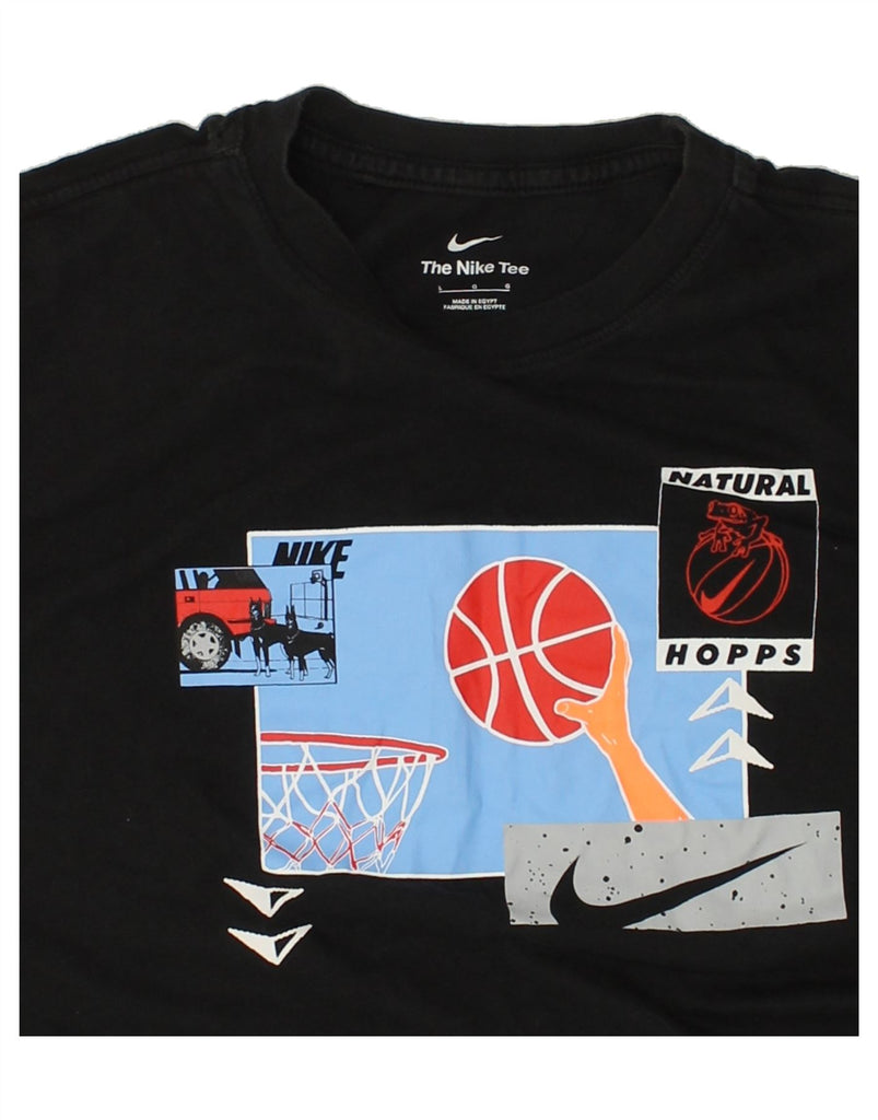 NIKE Mens Graphic T-Shirt Top Large Black Cotton | Vintage Nike | Thrift | Second-Hand Nike | Used Clothing | Messina Hembry 