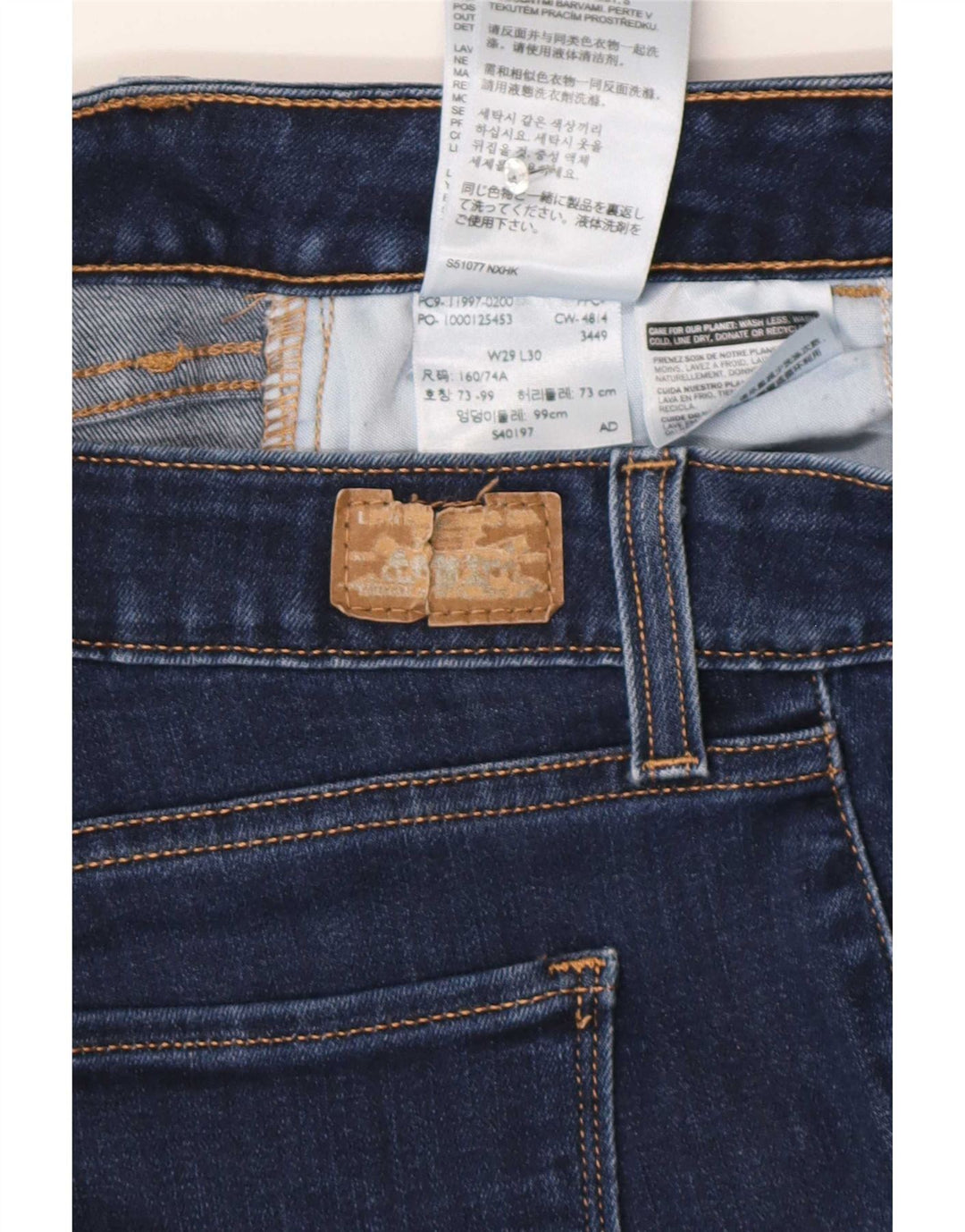 Levi's Womens Legging Cropped Jeans W29 L26 Blue Cotton