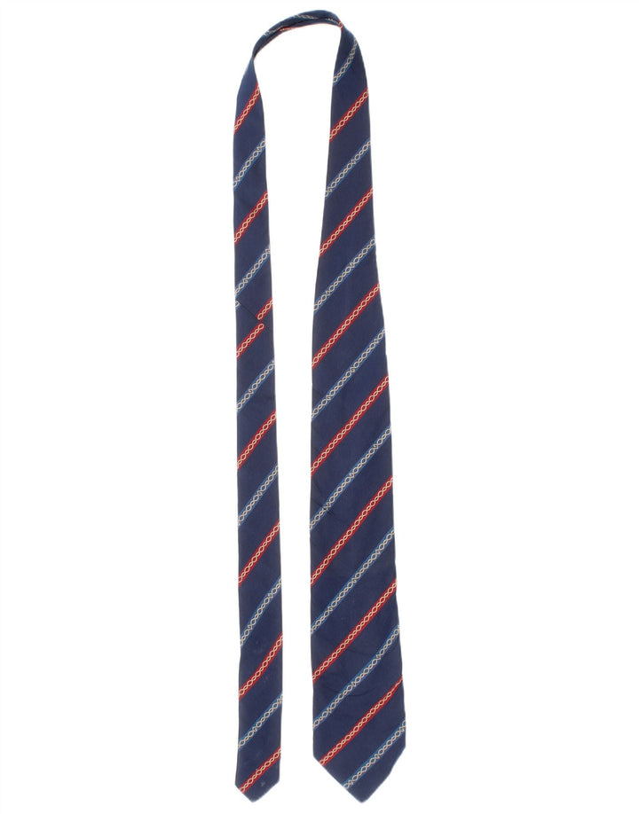 Givenchy Mens Tie One Size Blue Striped Silk Classic