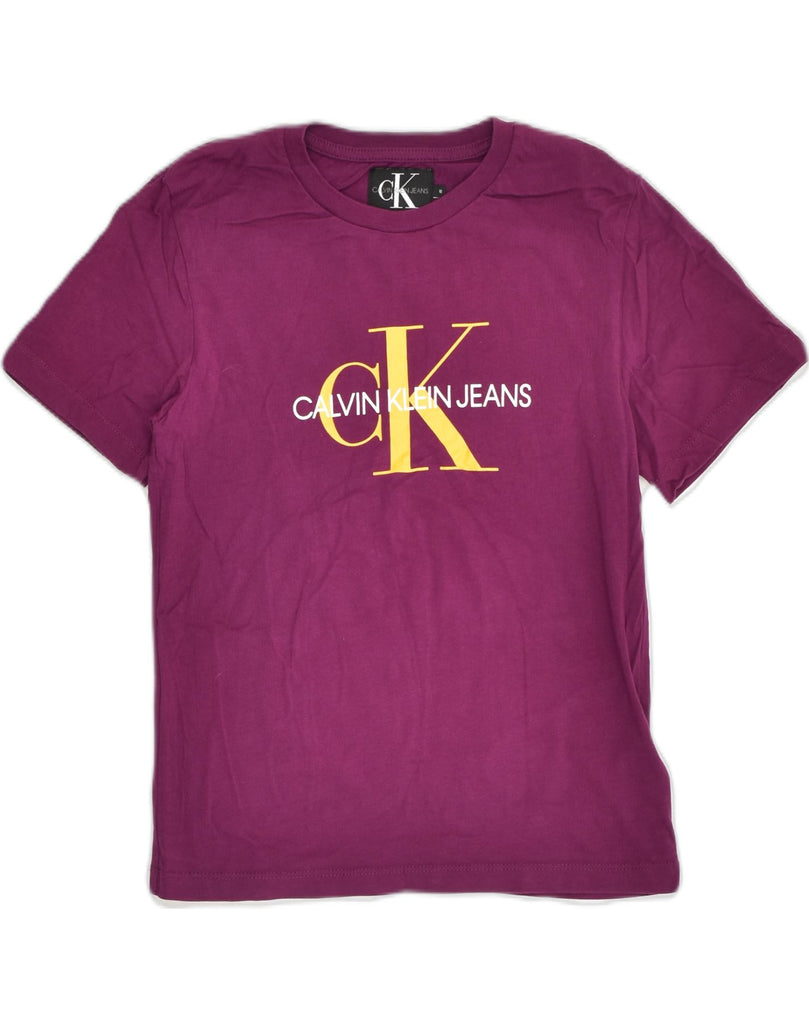 CALVIN KLEIN Girls Graphic T-Shirt Top 9-10 Years Purple Cotton | Vintage Calvin Klein | Thrift | Second-Hand Calvin Klein | Used Clothing | Messina Hembry 