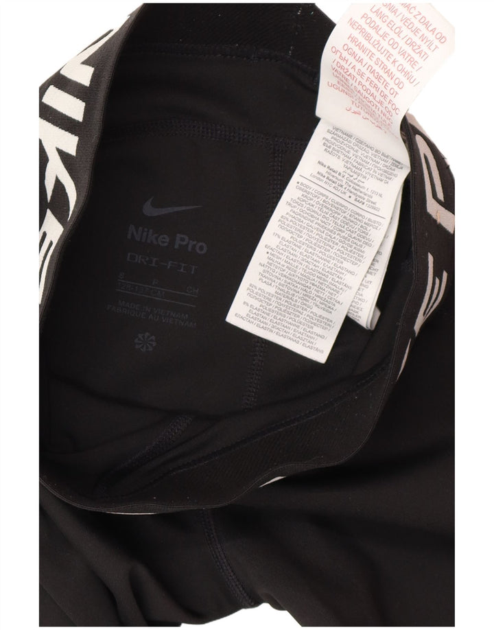 Nike Girls Dri Fit Graphic Leggings 8-9 Years Small  Black Polyester