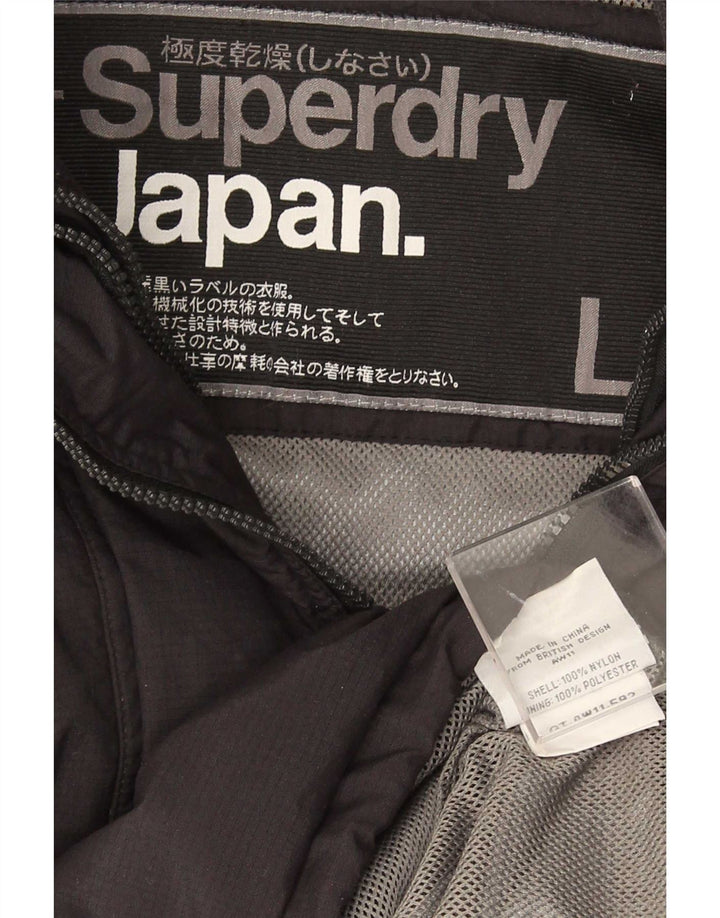 Superdry Womens Rain Jacket UK 16 Large Black Nylon
