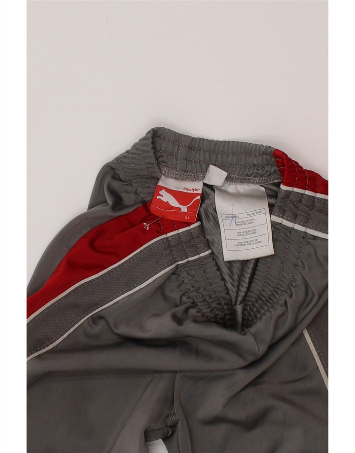 Puma Boys Tracksuit Trousers 4-5 Years Grey Colourblock Polyester