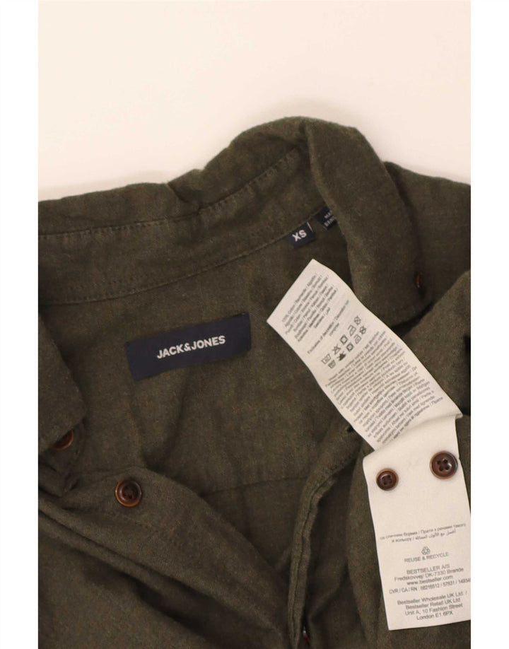 Jack & Jones Mens Shirt XS Khaki Cotton