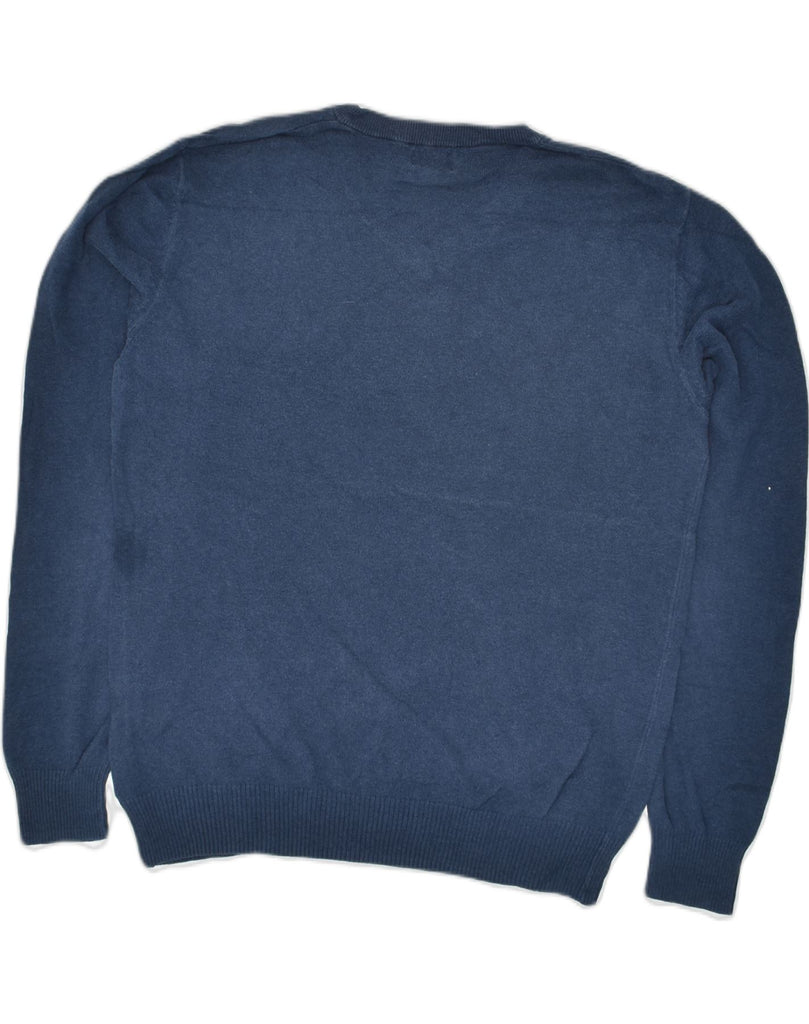 OLD NAVY Mens V-Neck Jumper Sweater Medium Navy Blue Cotton | Vintage Old Navy | Thrift | Second-Hand Old Navy | Used Clothing | Messina Hembry 