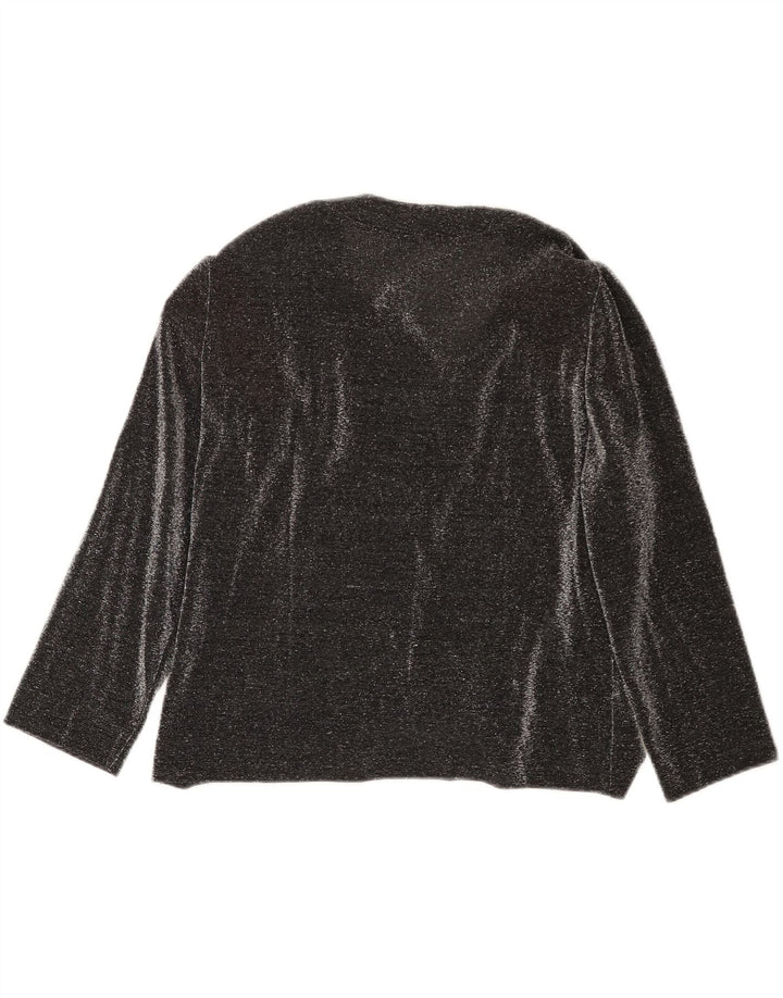 Vintage Womens 3/4 Sleeve Blouse Top UK 16 Large Black