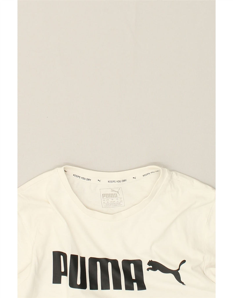 PUMA Boys Graphic T-Shirt Top 13-14 Years White Cotton | Vintage Puma | Thrift | Second-Hand Puma | Used Clothing | Messina Hembry 