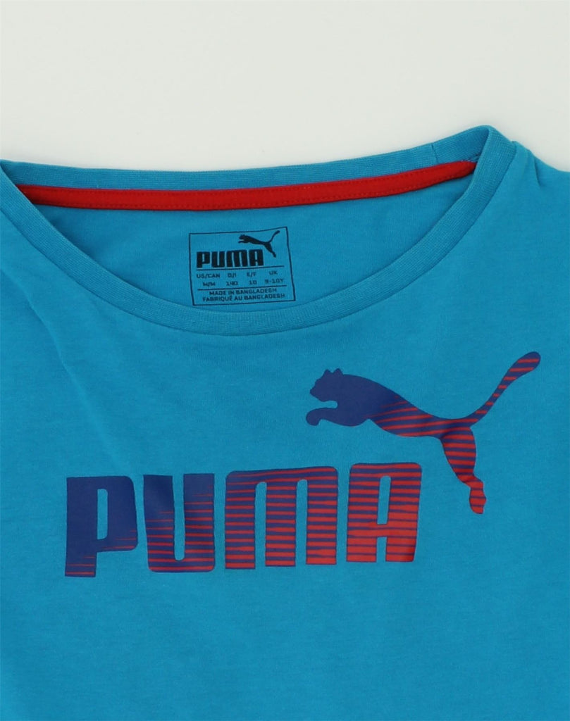 PUMA Boys Graphic T-Shirt Top 9-10 Years Blue Cotton | Vintage Puma | Thrift | Second-Hand Puma | Used Clothing | Messina Hembry 