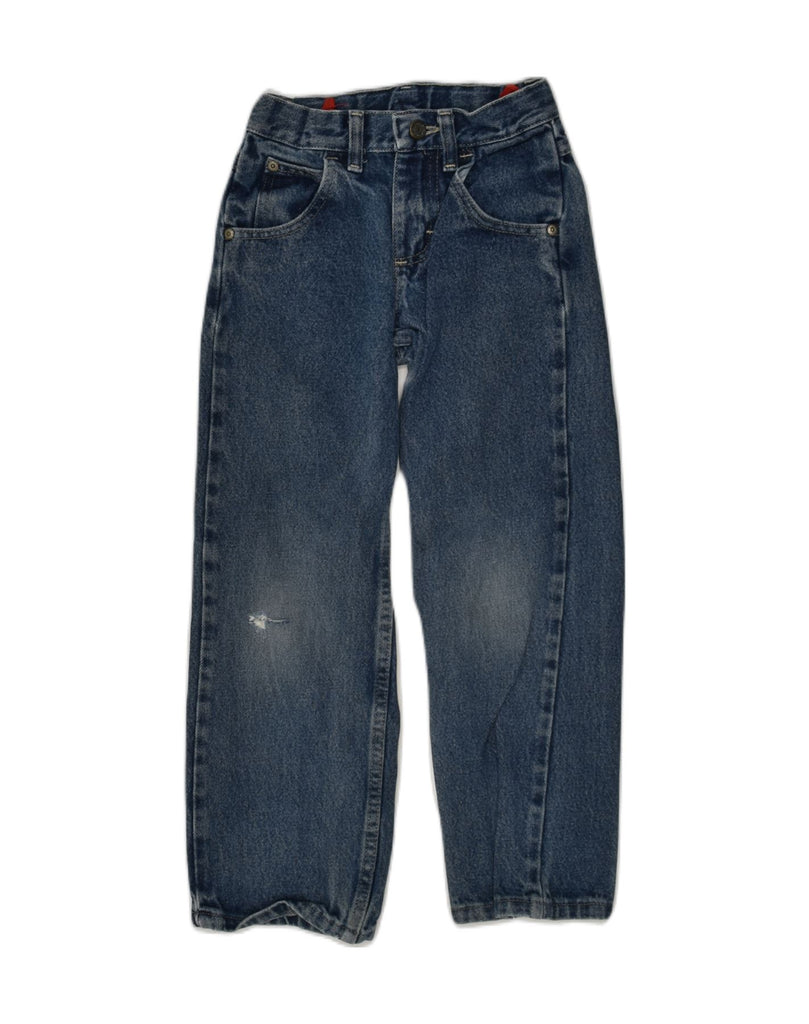 WRANGLER Boys Straight Jeans 7-8 Years W22 L22  Navy Blue Cotton | Vintage Wrangler | Thrift | Second-Hand Wrangler | Used Clothing | Messina Hembry 