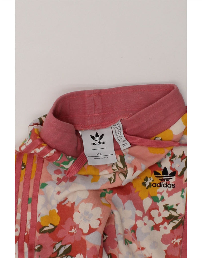 ADIDAS Baby Boys Joggers Tracksuit Trousers 6-9 Months Pink Floral Cotton | Vintage Adidas | Thrift | Second-Hand Adidas | Used Clothing | Messina Hembry 