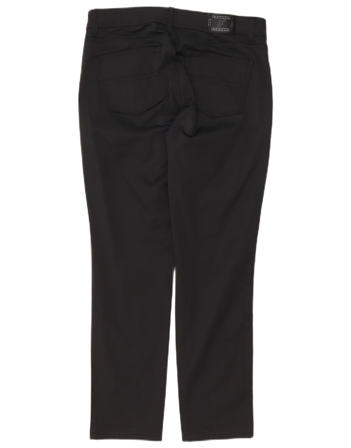 Trussardi Womens Slim Fit Casual Trousers W31 L29 Black Polyester