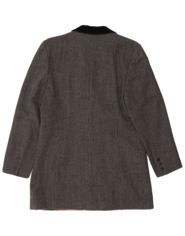 Clementino Womens Double Breasted Blazer Jacket EU 36 Small Grey Wool