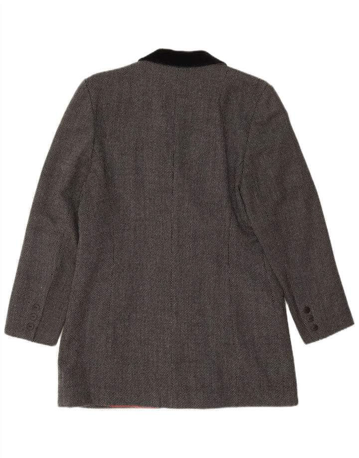 Clementino Womens Double Breasted Blazer Jacket EU 36 Small Grey Wool