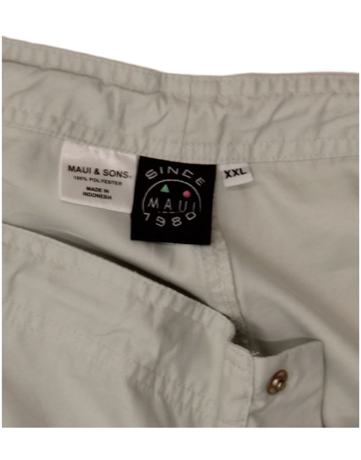 MAUI AND SONS Mens Cargo Bermuda Shorts 2XL W40 Grey Polyester