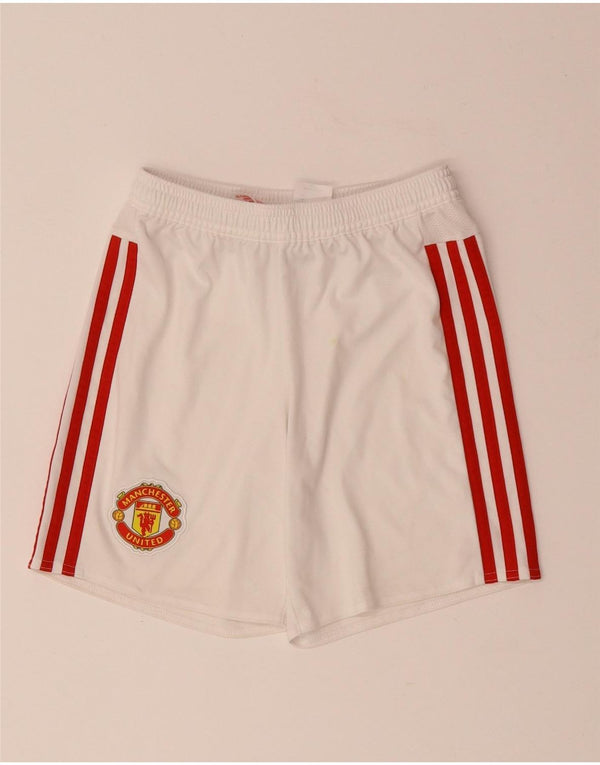 ADIDAS Boys Manchester United Sport Shorts 9-10 Years  White Polyester