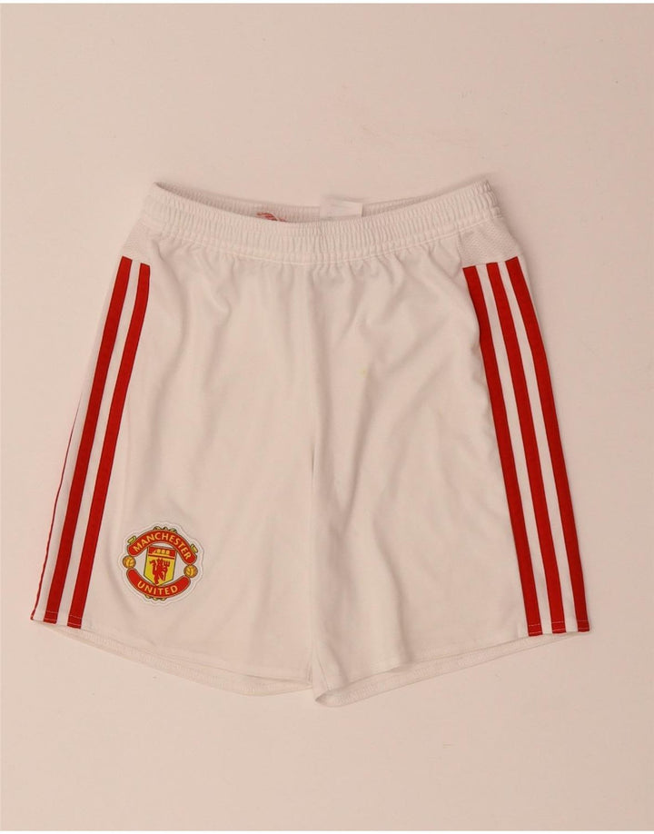 ADIDAS Boys Manchester United Sport Shorts 9-10 Years  White Polyester