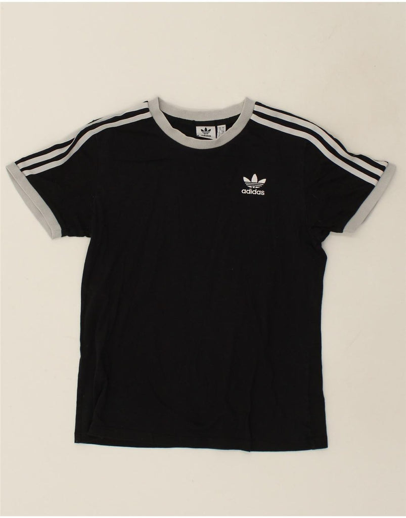 ADIDAS Womens Graphic T-Shirt Top UK 10 Small Black Cotton | Vintage Adidas | Thrift | Second-Hand Adidas | Used Clothing | Messina Hembry 