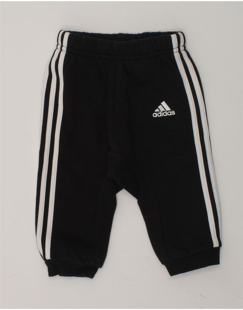 ADIDAS Baby Boys Joggers Tracksuit Trousers 6-9 Months Black Cotton | Vintage Adidas | Thrift | Second-Hand Adidas | Used Clothing | Messina Hembry 