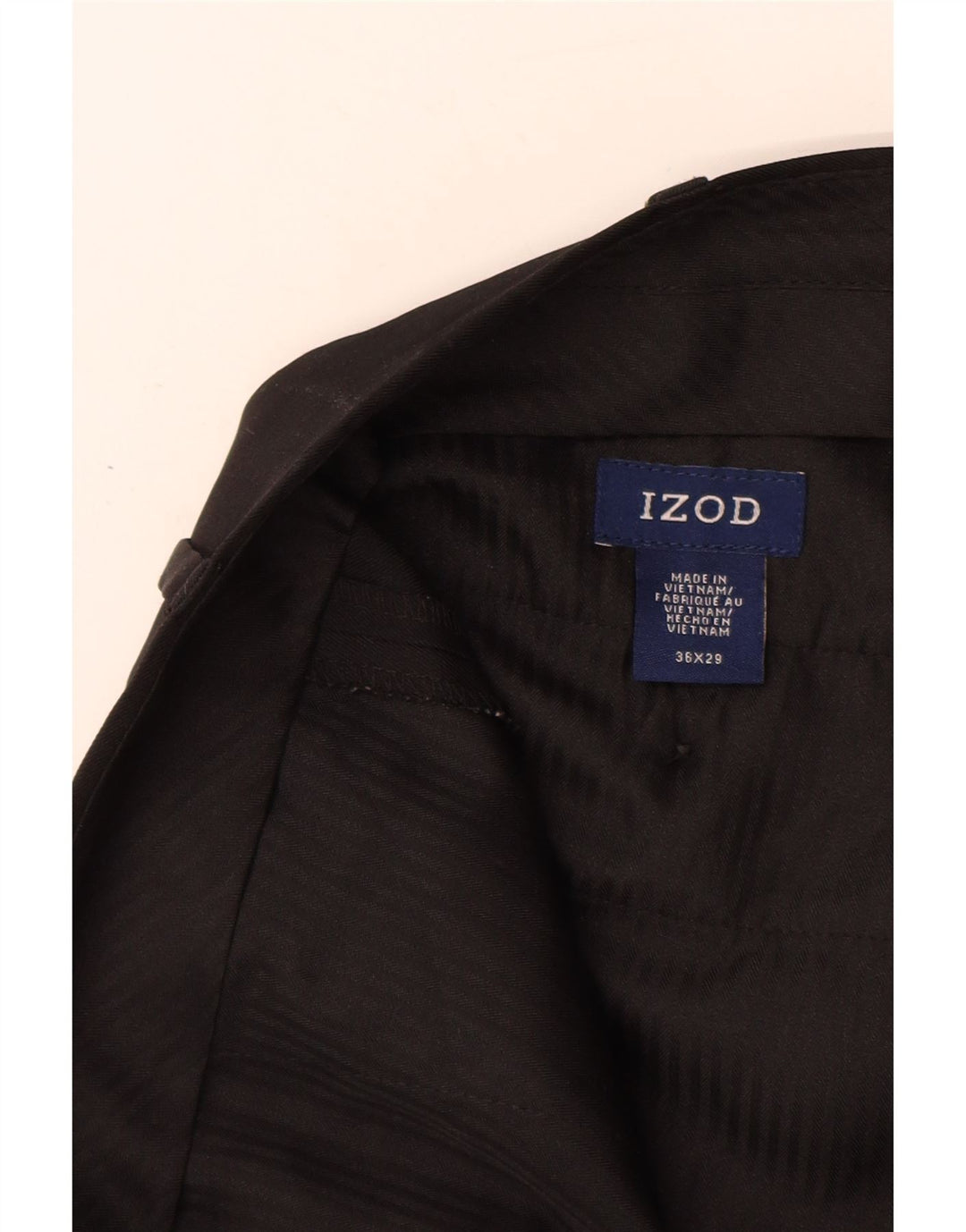 IZOD Mens Straight Suit Trousers W36 L29 Black Polyester