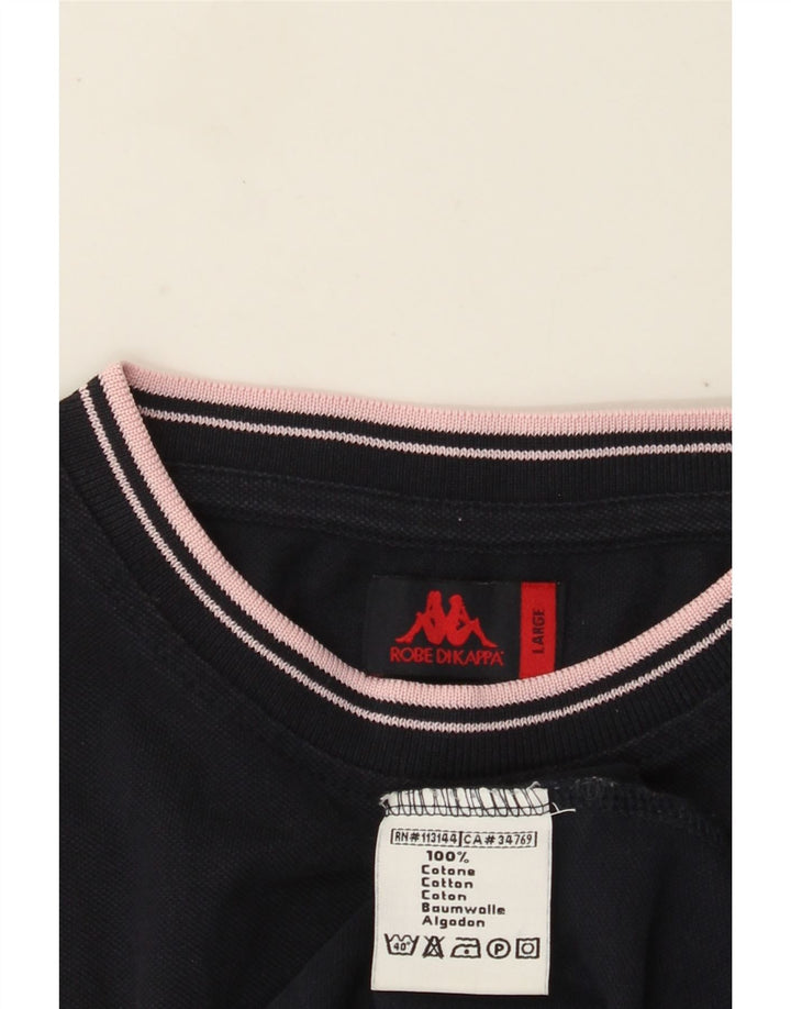 Kappa Mens T-Shirt Top Large Navy Blue Cotton