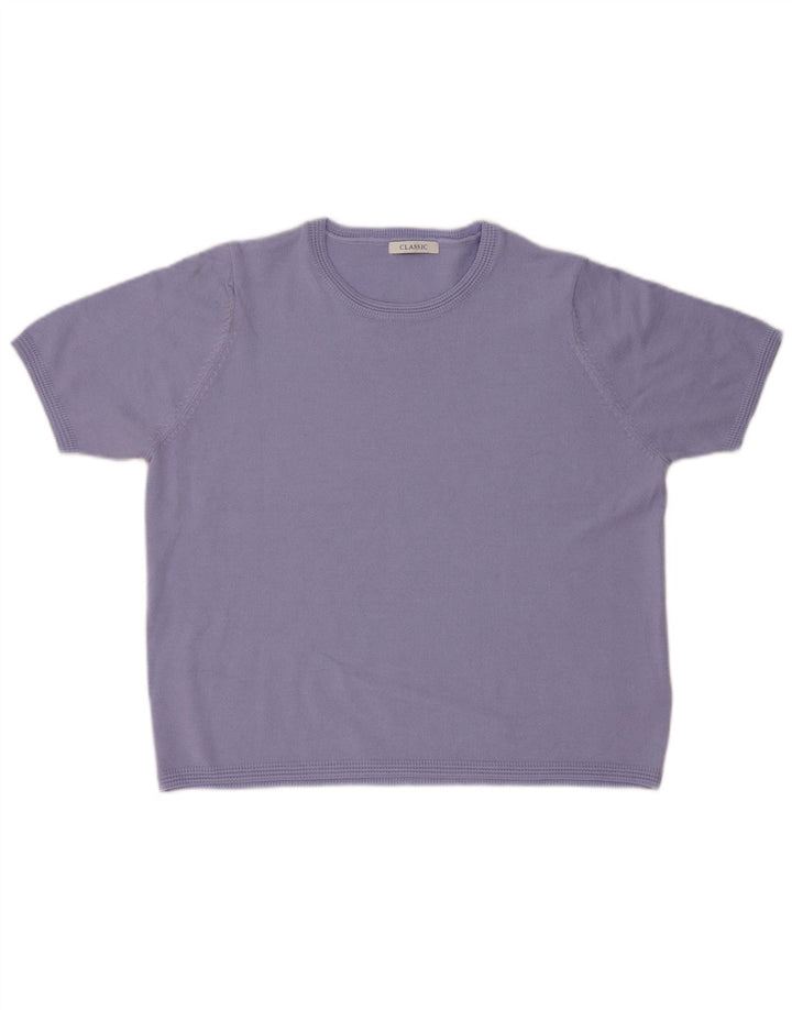 Marks & Spencer Womens Crew Neck Jumper Sweater UK 16 Large Purple