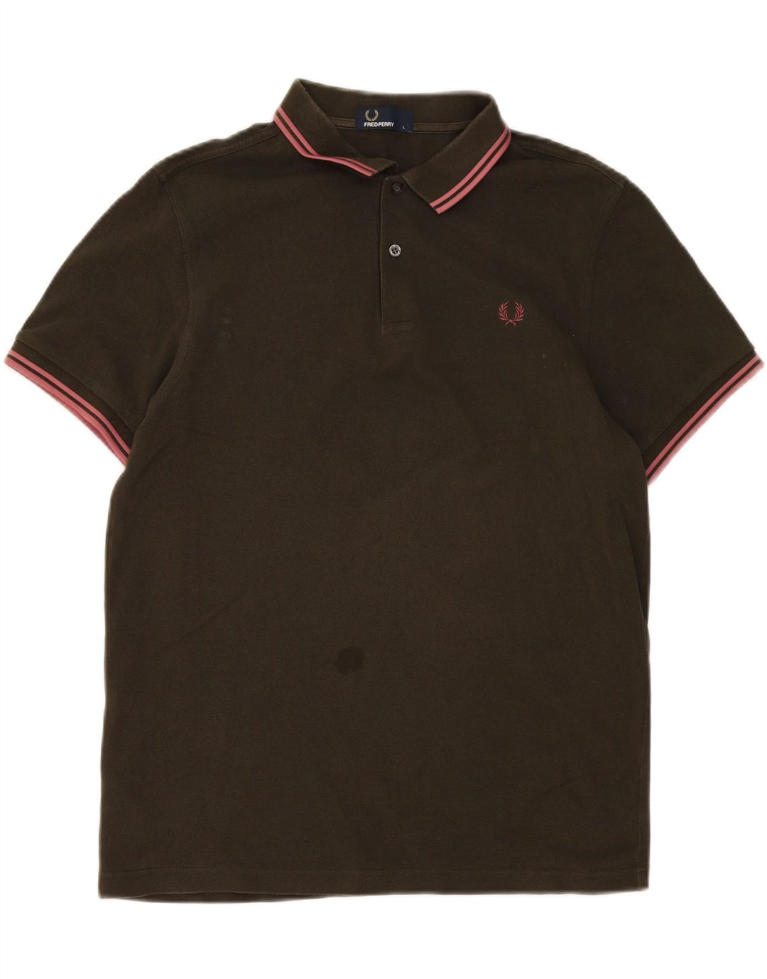Fred Perry Mens Polo Shirt Large Khaki Cotton