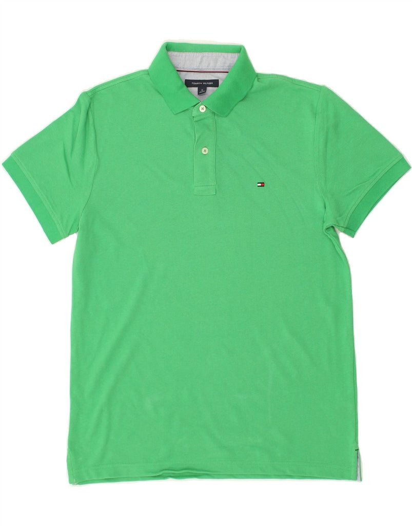 TOMMY HILFIGER Mens Polo Shirt Medium Green Cotton | Vintage Tommy Hilfiger | Thrift | Second-Hand Tommy Hilfiger | Used Clothing | Messina Hembry 