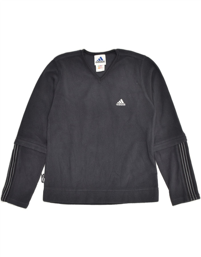 ADIDAS Boys Fleece Jumper 11-12 Years Grey Polyester | Vintage Adidas | Thrift | Second-Hand Adidas | Used Clothing | Messina Hembry 