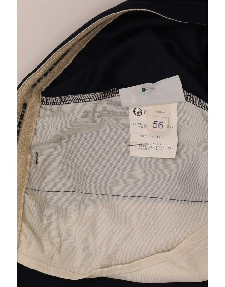 Sergio Tacchini Mens Sport Shorts IT 56 2XL Navy Blue Polyester