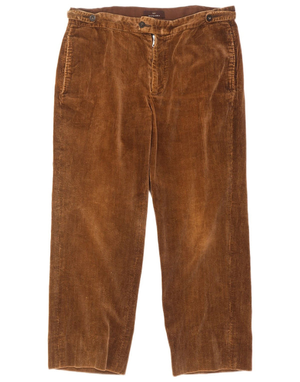 Zara Mens Straight Corduroy Trousers EU 44 Large W34 L27 Brown Cotton