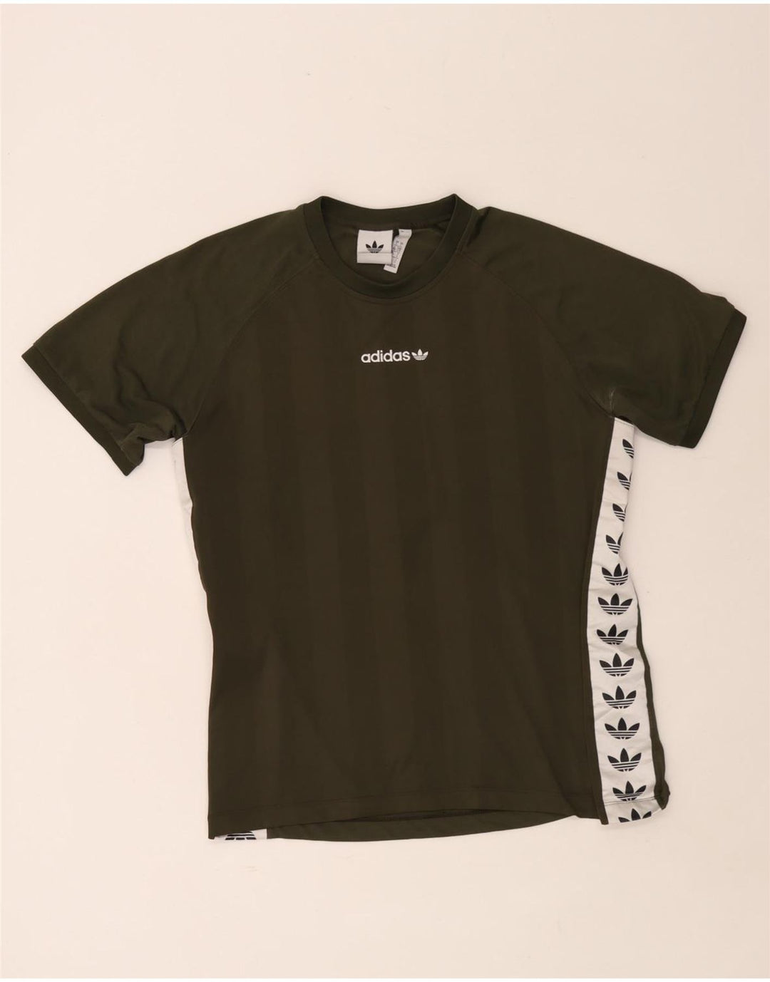 Adidas Mens Graphic T-Shirt Top Large Khaki Colourblock Polyester
