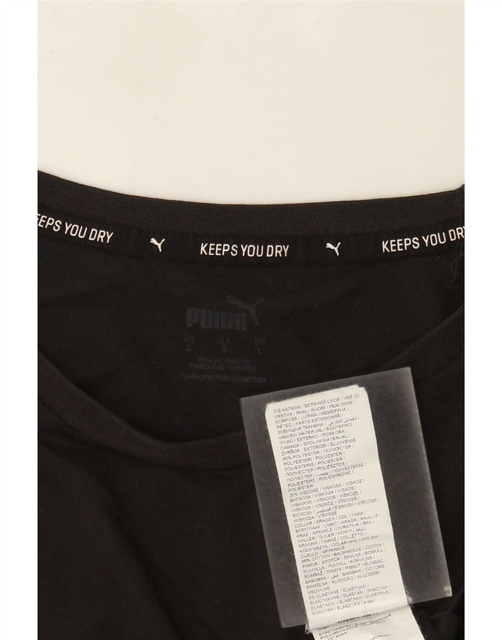 Puma Mens T-Shirt Top Large Black Polyester