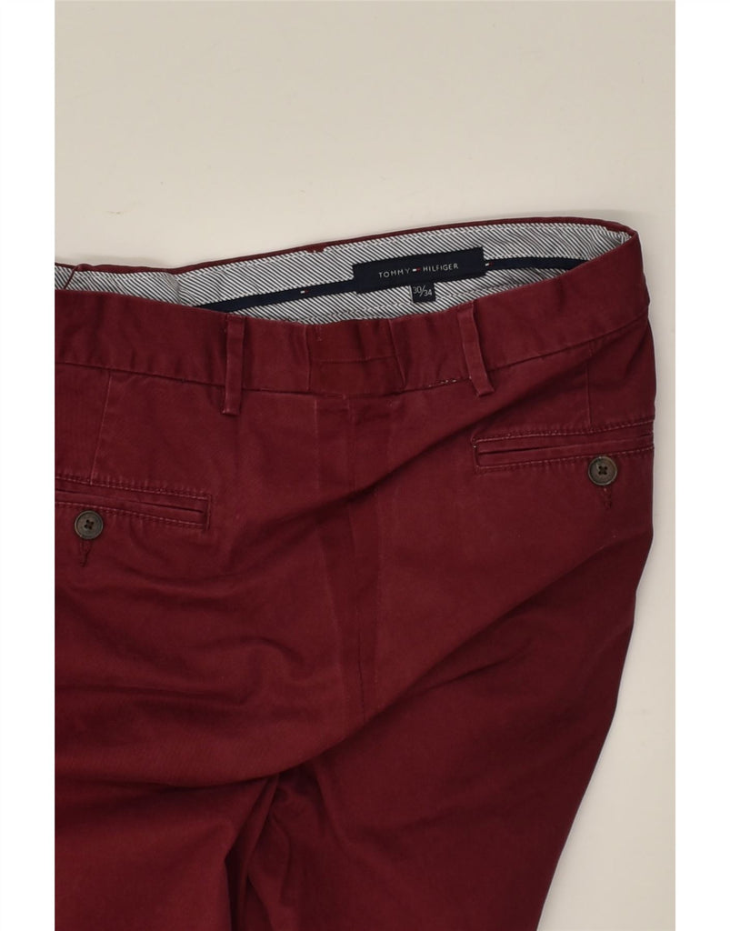 TOMMY HILFIGER Womens Slim Chino Trousers W30 L29 Maroon | Vintage Tommy Hilfiger | Thrift | Second-Hand Tommy Hilfiger | Used Clothing | Messina Hembry 