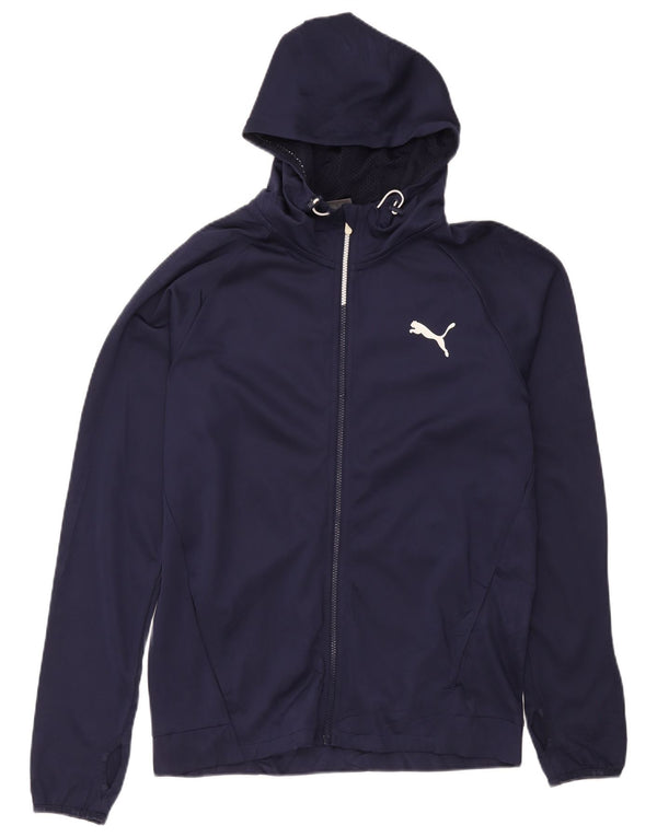 Puma Mens Zip Hoodie Sweater Medium Navy Blue Sports
