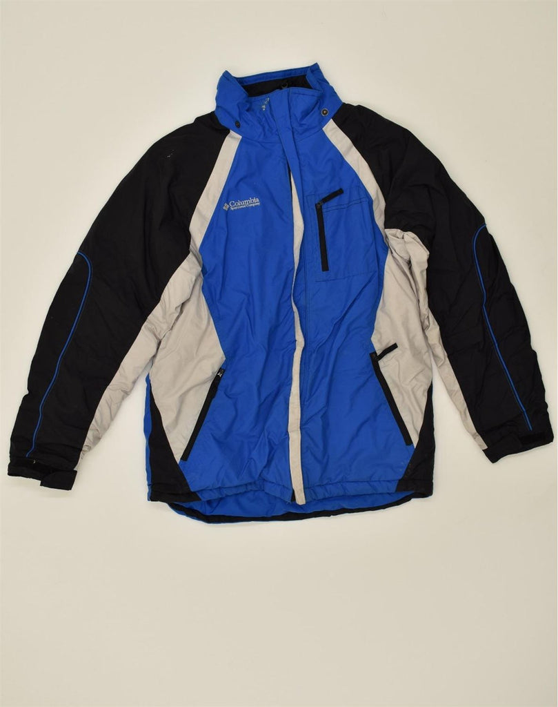 COLUMBIA Boys Windbreaker Jacket 15-16 Years Blue Colourblock Polyester | Vintage Columbia | Thrift | Second-Hand Columbia | Used Clothing | Messina Hembry 