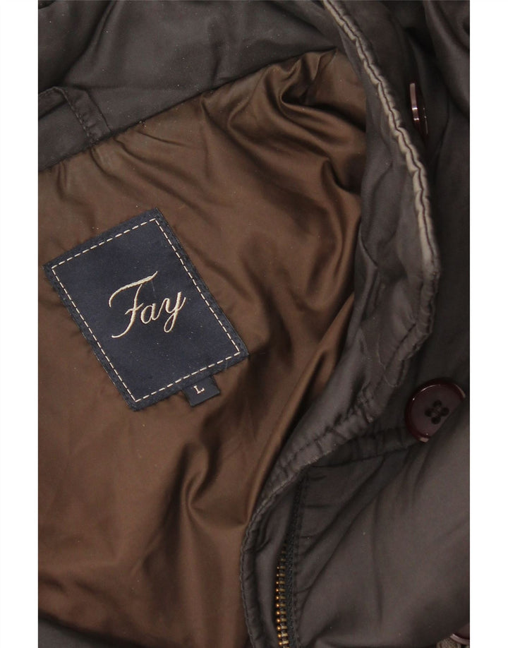 Fay Womens Windbreaker Coat UK 16 Large Brown