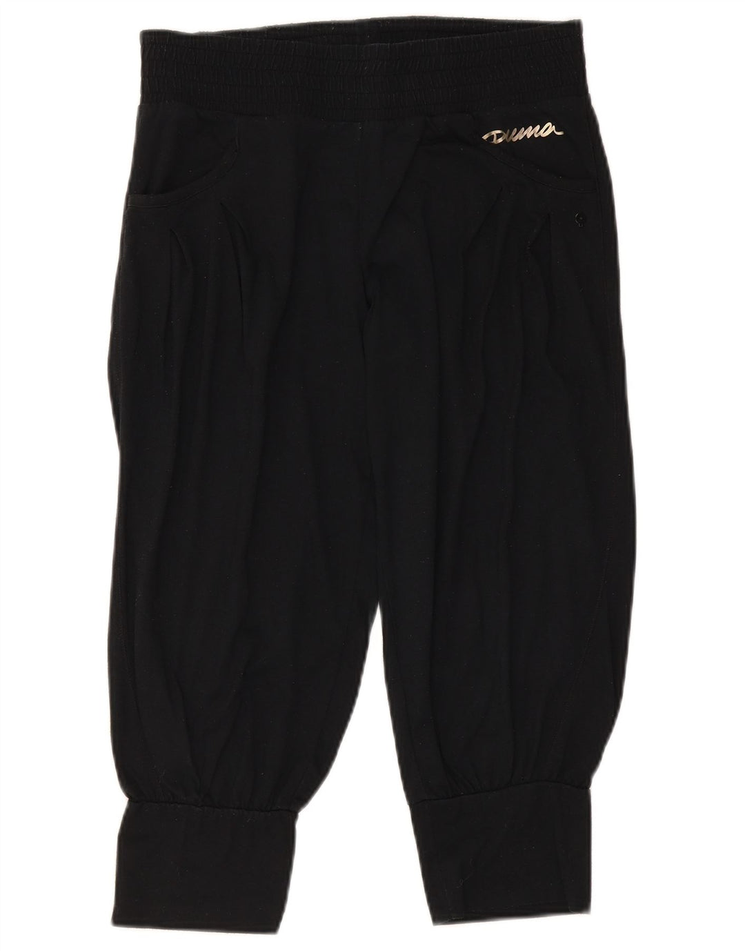 Puma Womens Capri Tracksuit Trousers Joggers UK 12 Medium Black Polyester