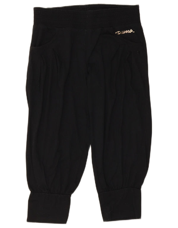 Puma Womens Capri Tracksuit Trousers Joggers UK 12 Medium Black Polyester