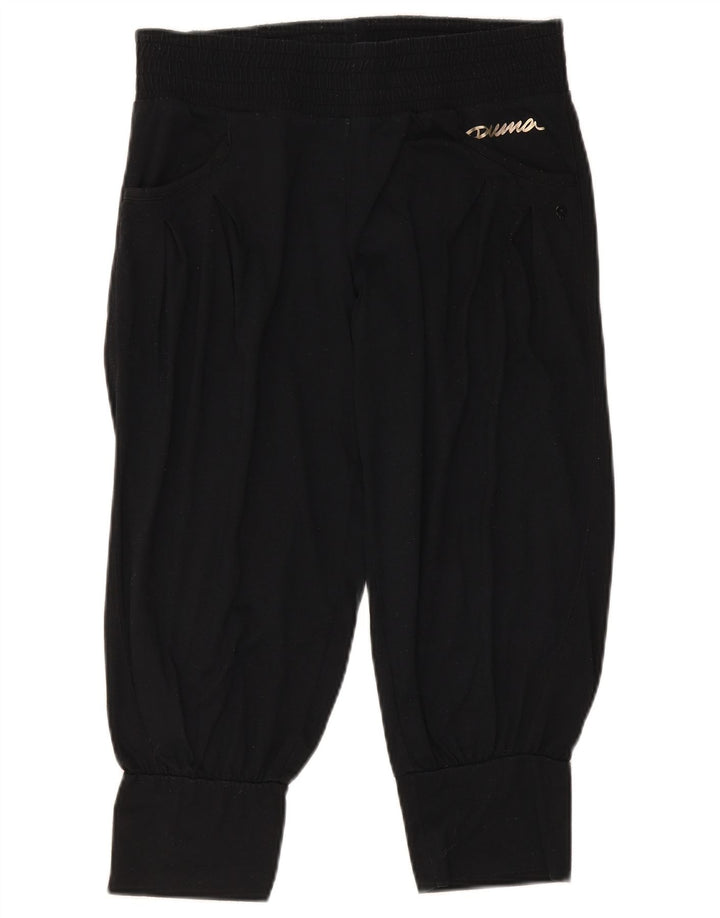 Puma Womens Capri Tracksuit Trousers Joggers UK 12 Medium Black Polyester