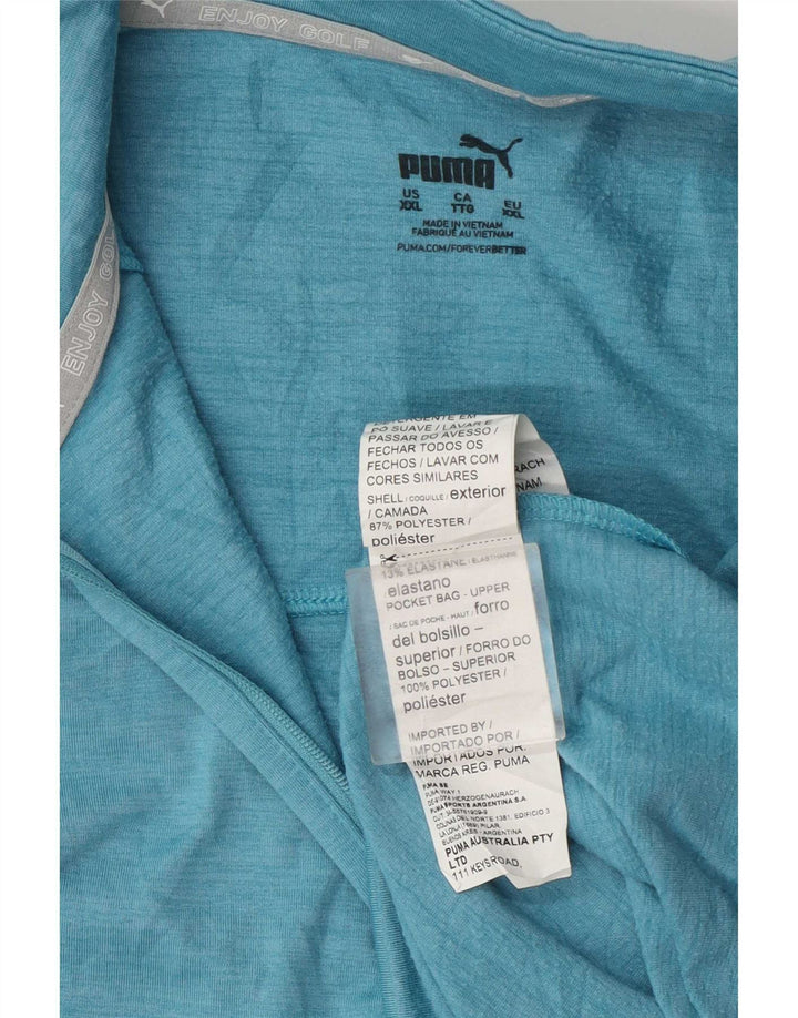 Puma Womens Zip Neck Sweatshirt Jumper UK 20 2XL Blue Polyester
