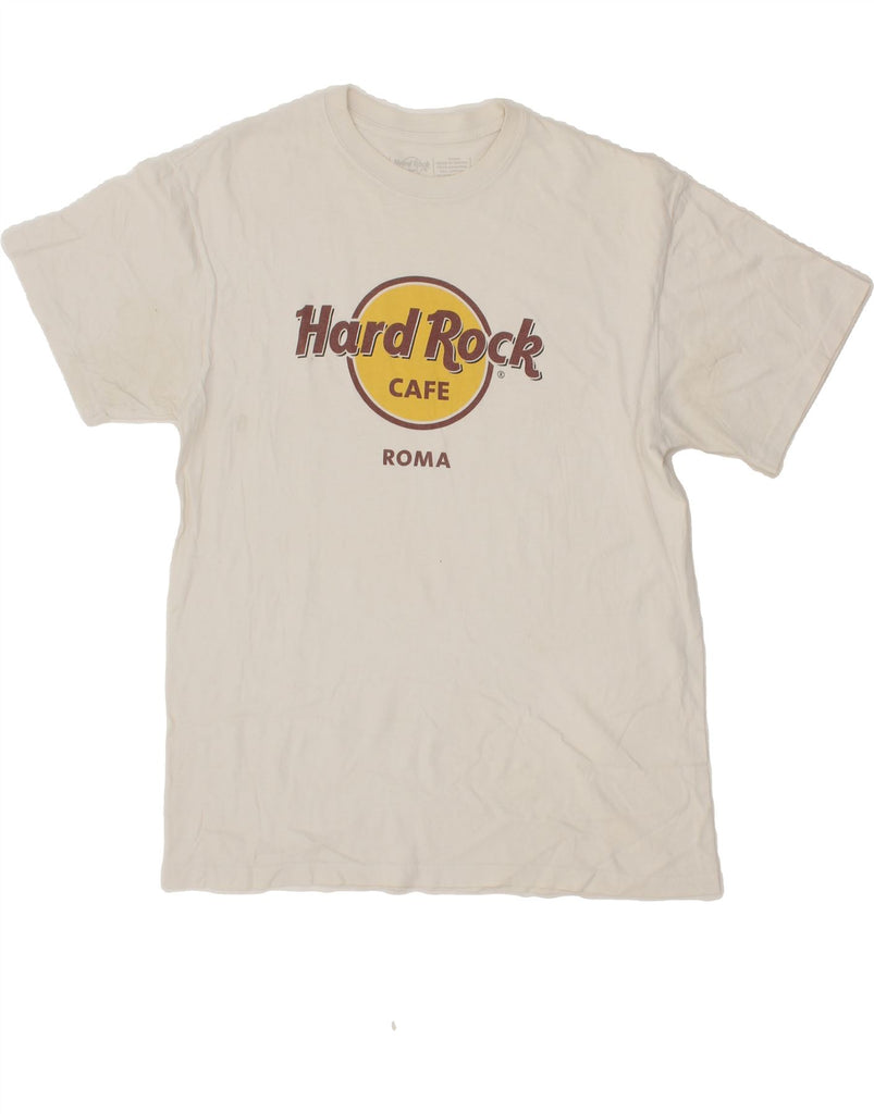 HARD ROCK CAFE Mens Roma Graphic T-Shirt Top Large White Cotton Vintage Hard Rock Cafe and Second-Hand Hard Rock Cafe from Messina Hembry 