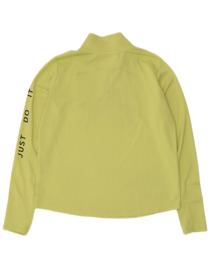 Nike Womens Dri Fit Graphic Pullover Tracksuit Top UK 14 Medium Green