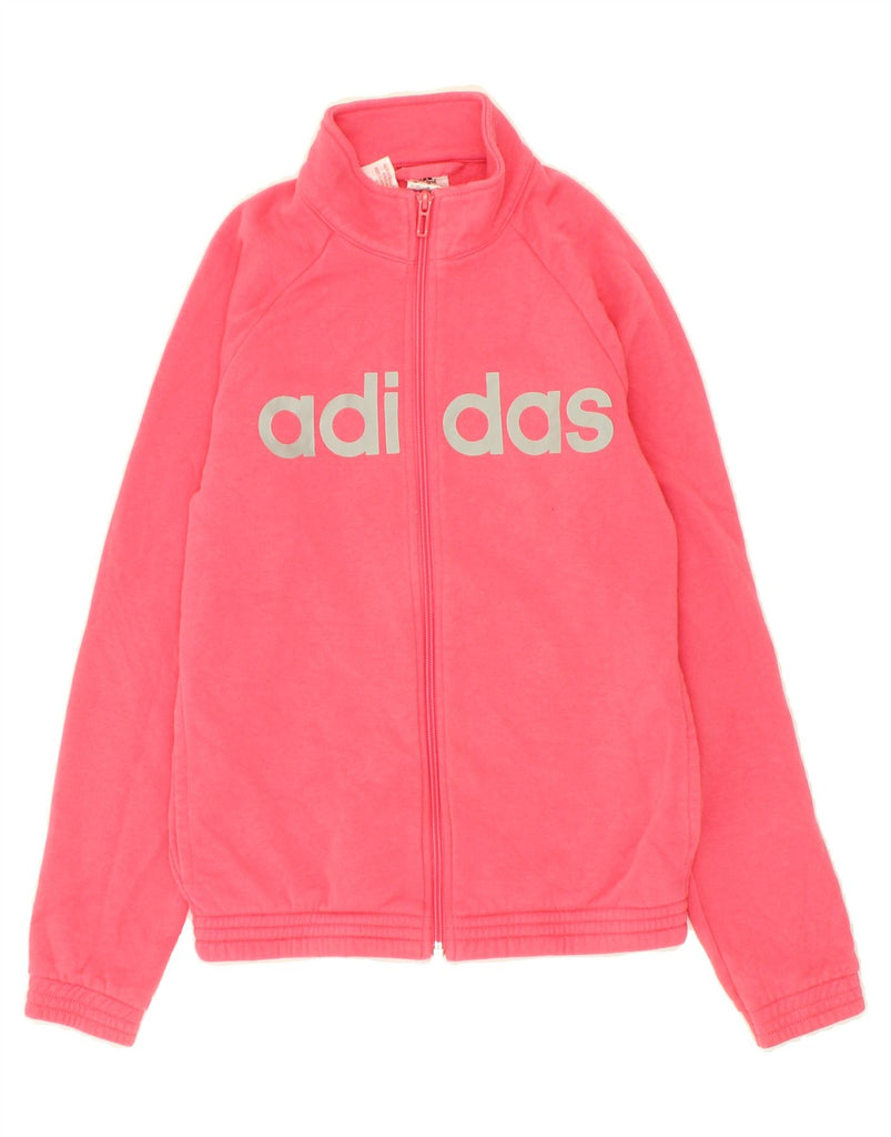 ADIDAS Girls Graphic Tracksuit Top Jacket 11-12 Years Pink Cotton | Vintage Adidas | Thrift | Second-Hand Adidas | Used Clothing | Messina Hembry 