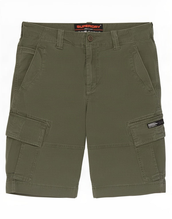 Superdry Mens Cargo Shorts W30 Medium Green Cotton