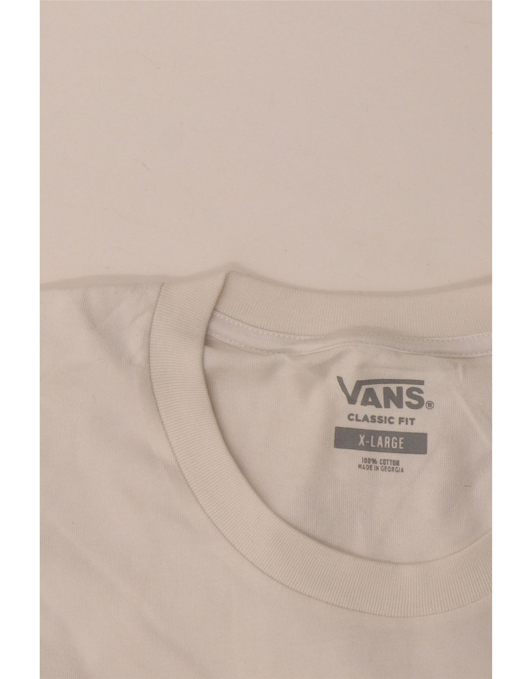 VANS Mens Classic Fit T-Shirt Top XL White Cotton