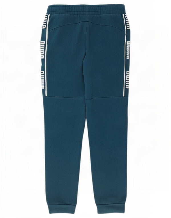 Puma Mens Graphic Tracksuit Trousers Joggers Small Blue Cotton