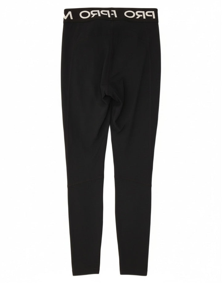 Nike Womens Graphic Leggings UK 8 Small  Black Polyester